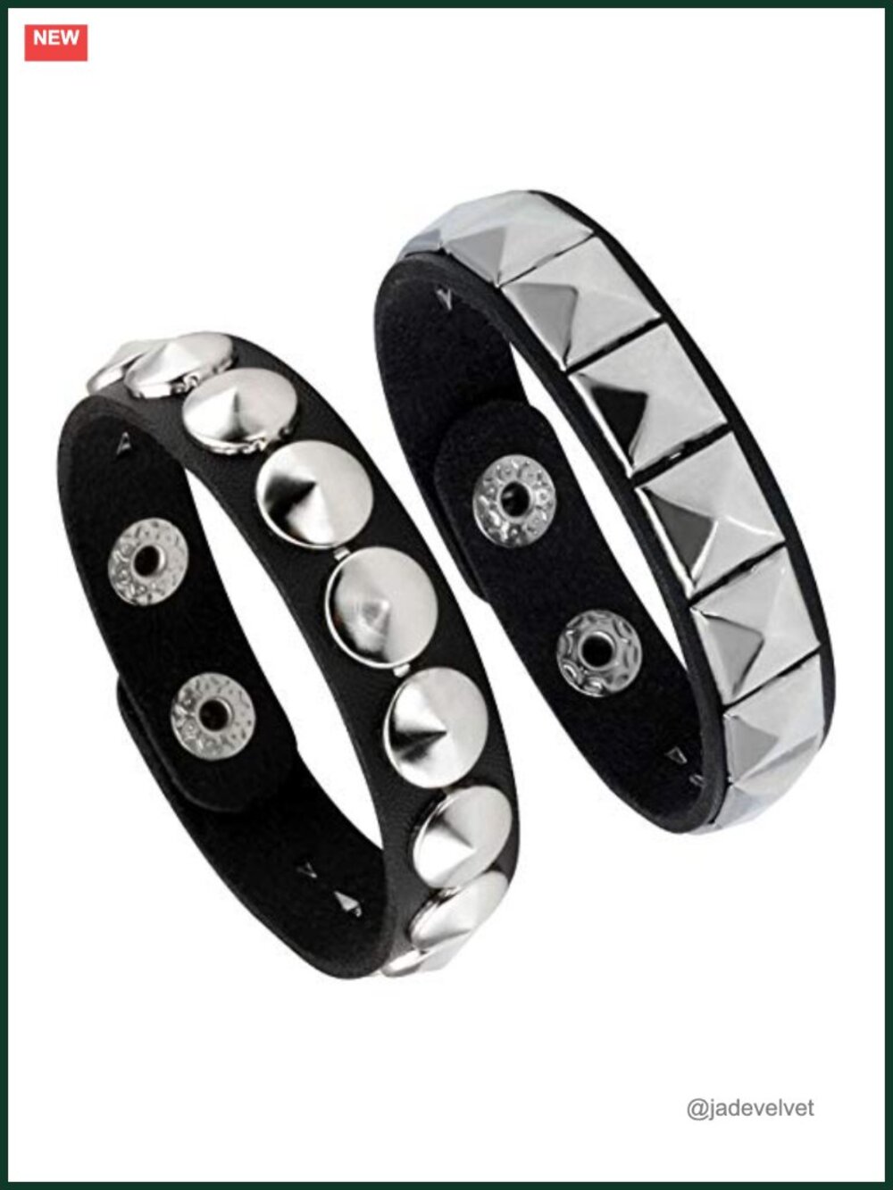 PU Leather Cuff Bracelet Braided Rivets Adjustable Punk Wristband